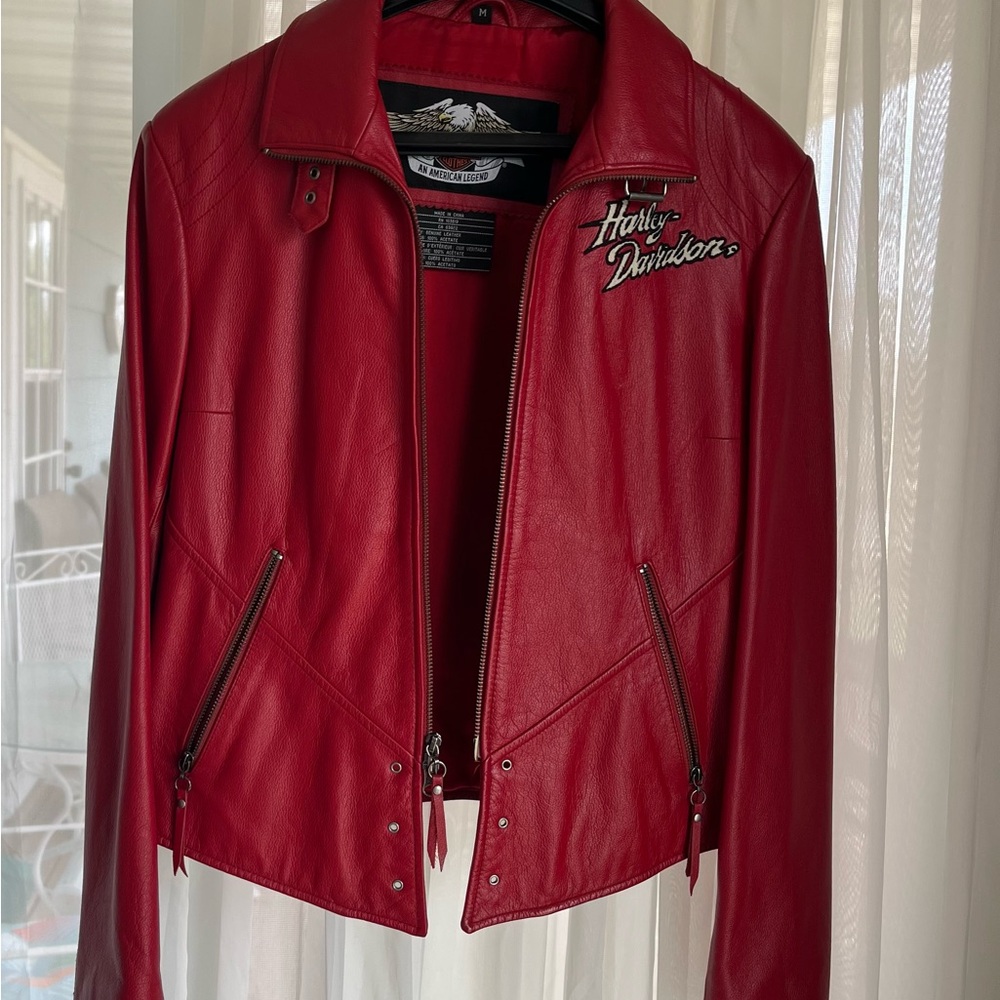 Harley-Davidson Red Leather Motorcycle Jacket